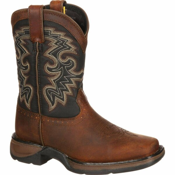 Durango LIL' Big Kid Western Boot, TAN BLACK, M, Size 5.5 DWBT050